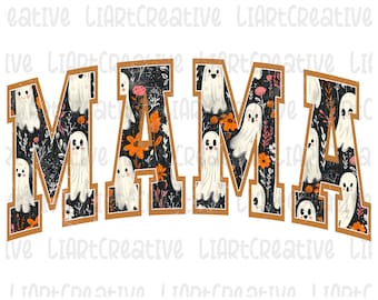 Halloween Mama Retro Png, Halloween Mama Png, Design Png pour sublimation d'Halloween, Spooky Mama Sublimation Png, Groovy Halloween png thumbnail