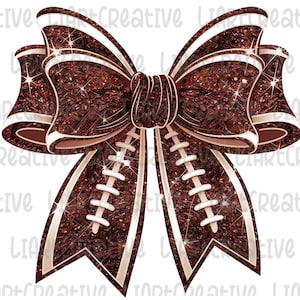 Football Bow Coquette Glitter Png, Football Coquette Png Sublimation Design, Football png, Coquette Football Glitter Png