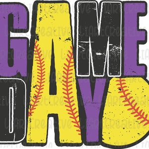 Día del Juego de Softbol Archivo PNG Negro Púrpura, Diseño de Sublimación Png Retro de Softbol, Diseño png de Softbol, Día del Juego PNG