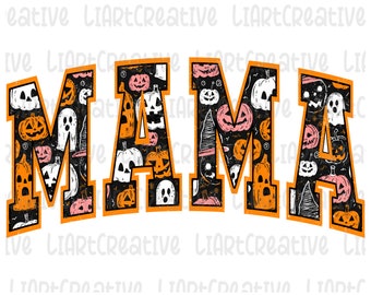 Halloween Mama Retro Png, Halloween Mama Png, Halloween Sublimation Png Design, Gruselige Mama Sublimation Png, Groovy Halloween png