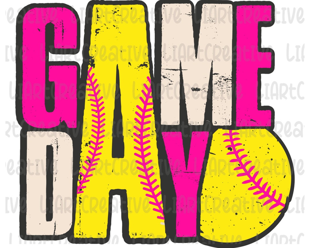Softball Game Day PNG File, Softball Retro Png Sublimation Design