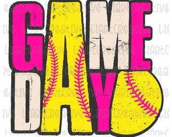 Softball Game Day PNG File, Softball Retro Png Sublimation Design, Softball png design, Game Day PNG