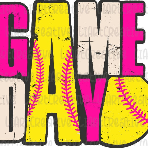 Softball Game Day PNG File, Softball Retro Png Sublimation Design, Softball png design, Game Day PNG