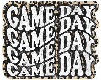 Game Day Png, Sport Png Sublimation Design, Retro Game Day Leopard Png