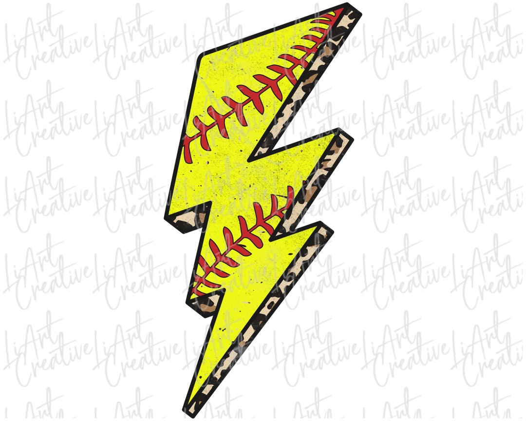 Softball Lightning Bolt Png, Softball Png Sublimation Design Etsy