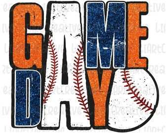 Día del juego de béisbol Archivo PNG azul marino y naranja brillo, diseño de sublimación png púrpura dorado de béisbol, diseño png de béisbol, PNG del día del juego