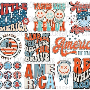 America Bundle 10 diseños PNG, Bundle USA png, 4 de julio png, Patriotic png, Usa png, Día de la Independencia png