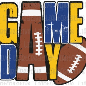 Fußballspieltag Blau und Gold PNG, Fußball Png Sublimation Design Download, Fußballspieltag png, Fußball png designs