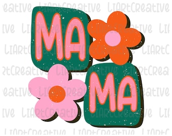 Mama Retro PNG Design Download, Mama Retro Floral Vintage png Design, mama png, Mama Groovy Sublimation PNG designs