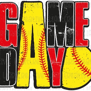 Softbal speldag rood zwart PNG-bestand, softbal retro png sublimatie ontwerp, softbal png ontwerp, speldag PNG