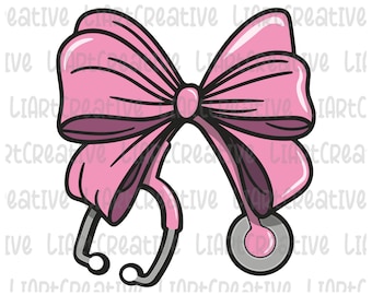 Nurse Coquette bow Png, Nurses png, Medical Assistant png, Nurse life png, Nursing png,  Nurse shirt design png, Healthcare png, stethoscope