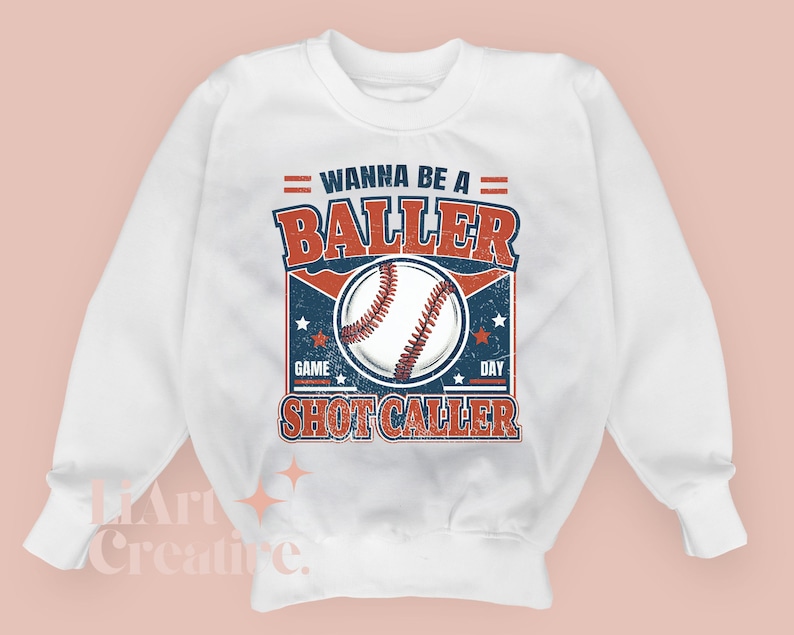 Wanna Be a Baller Shot Caller Png, Baseball Vintage Retro Png ...