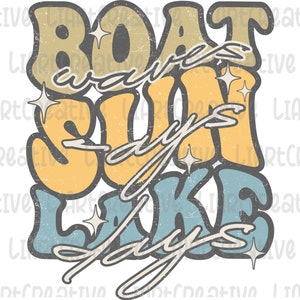 Boat Waves Sun Rays Lake Days Png Summer PNG Beach Life Png - Etsy