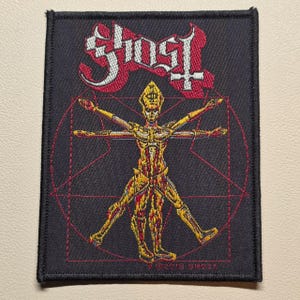 Ghost - Logo del Fantasma Vitruviano - Toppa decorativa tessuta per giacche da battaglia