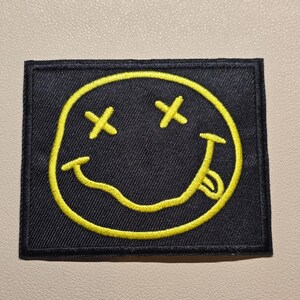 Nirvana - Smiley Nevermind - Embroidered Iron-On Patch Embellishment for Battle Jackets