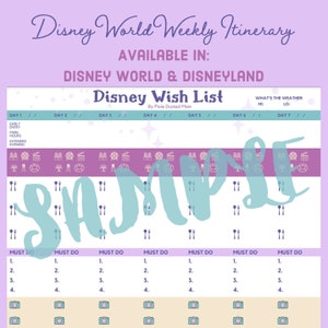 DisneyWorld Planning Wish List