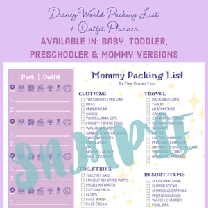 Mommy DisneyWorld Packing Printable