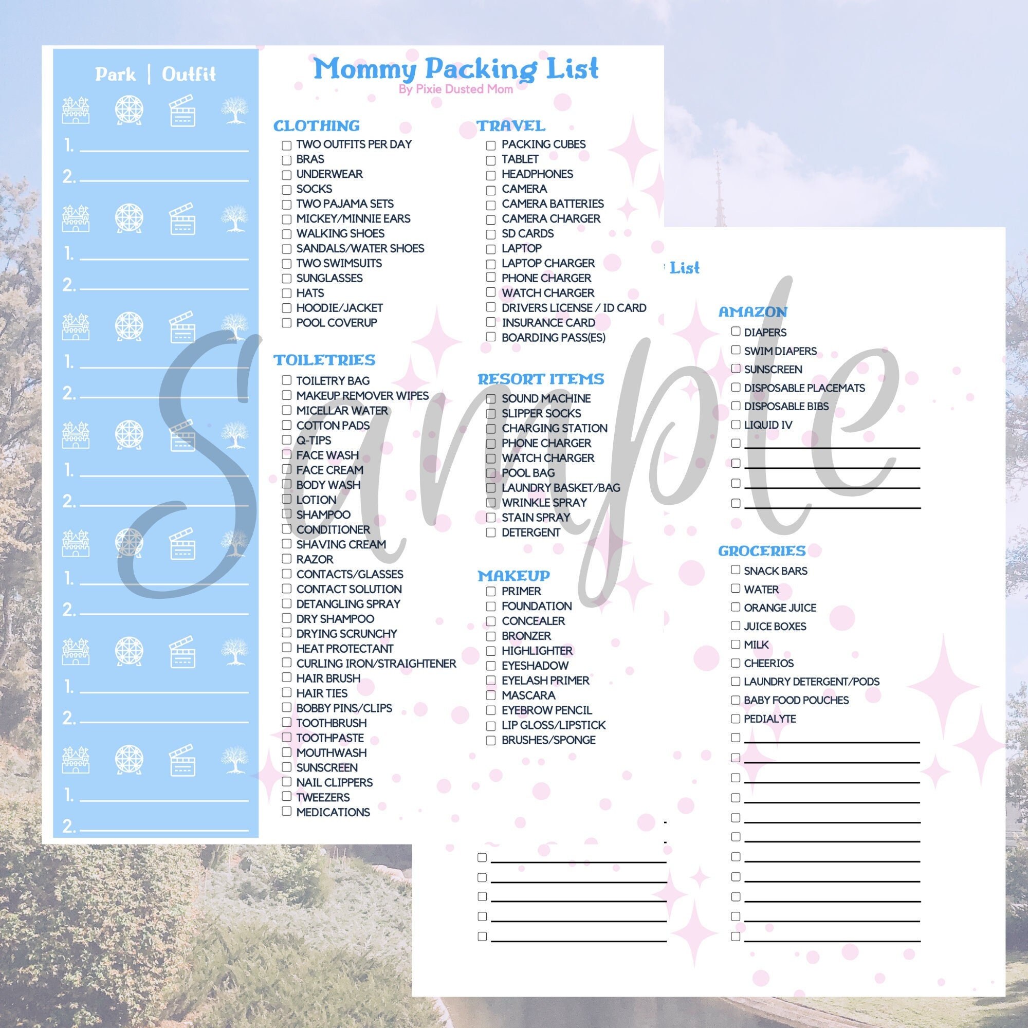Mommy Disneyworld Packing Printable Etsy Mommy Disneyworld Packing Printable Etsy