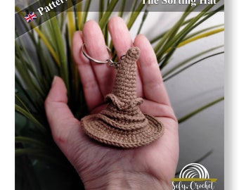 Sorting Hat  keychain - Amigurumi Crochet Pattern -  PDF File  English