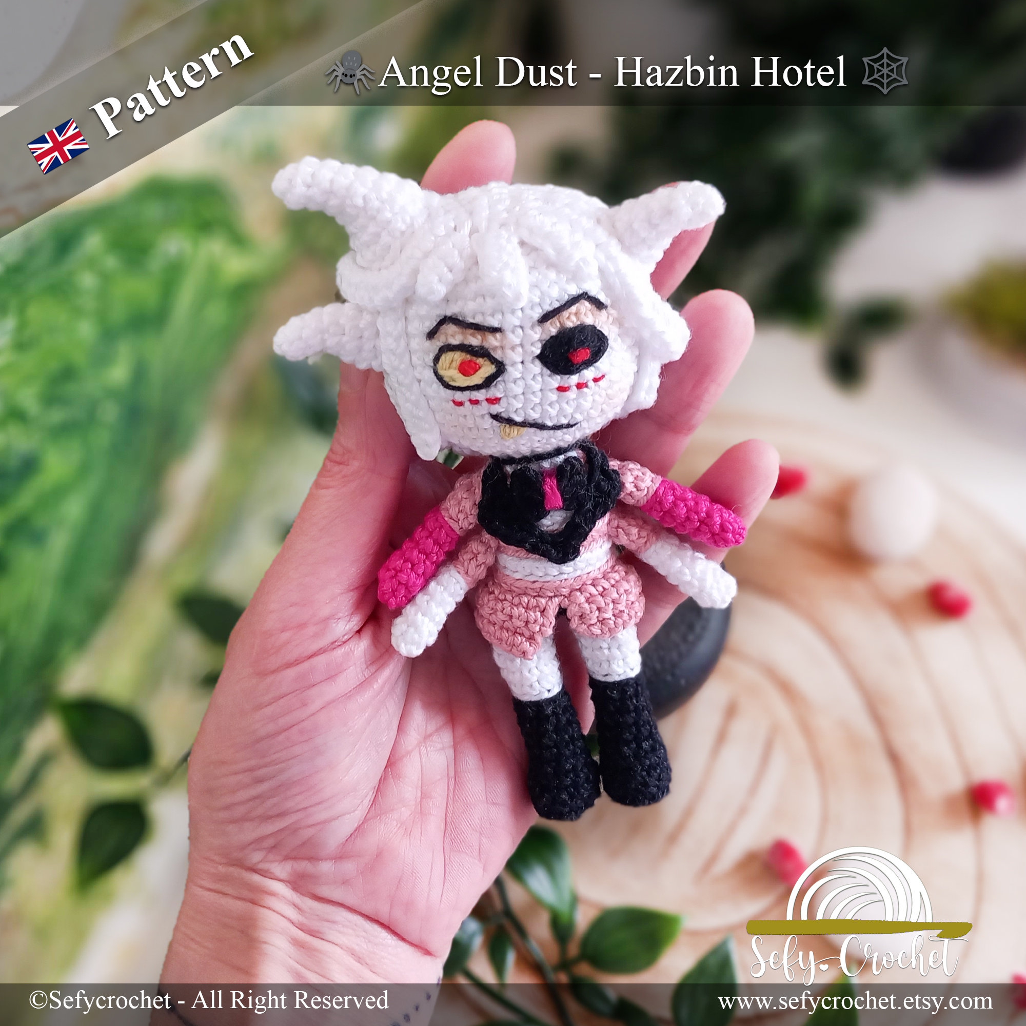 Angel Dust Crochet Pattern: Hazbin Hotel Inspired (PDF) - Etsy