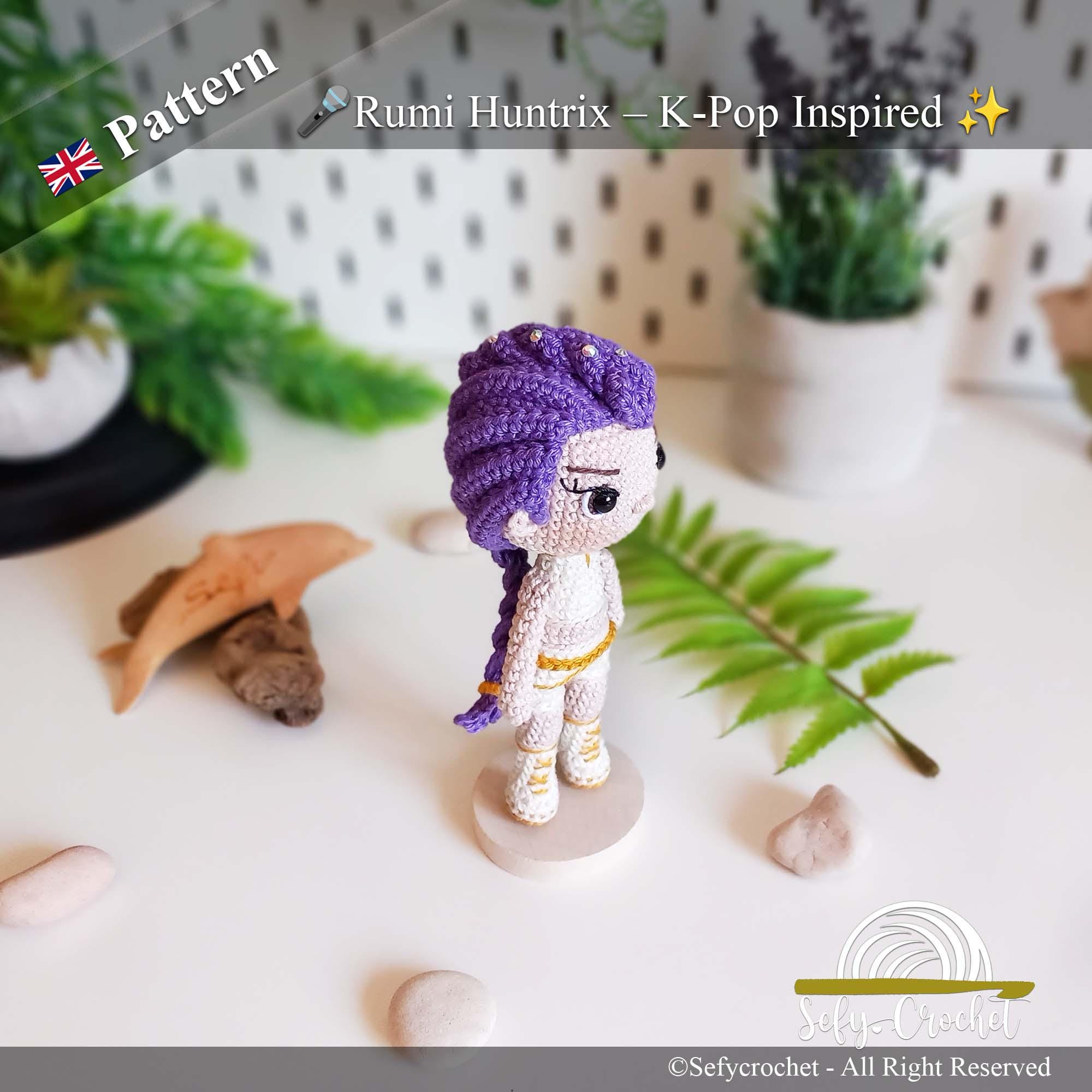 rumi☆ハンドメイドのモンスターちゃん✨アートドール Rumi Crochet Pattern: K-pop Demon Hunters Inspired (PDF) - Etsy