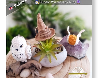 Wizard Key Ring Bundle Crochet Pattern: 3 Patterns (PDF)