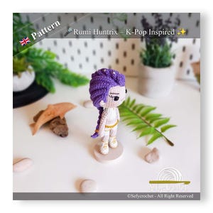 Rumi Huntrix – K-Pop Demon Hunter Inspired - Wzór szydełkowy Amigurumi - PDF - Instrukcje w języku angielskim