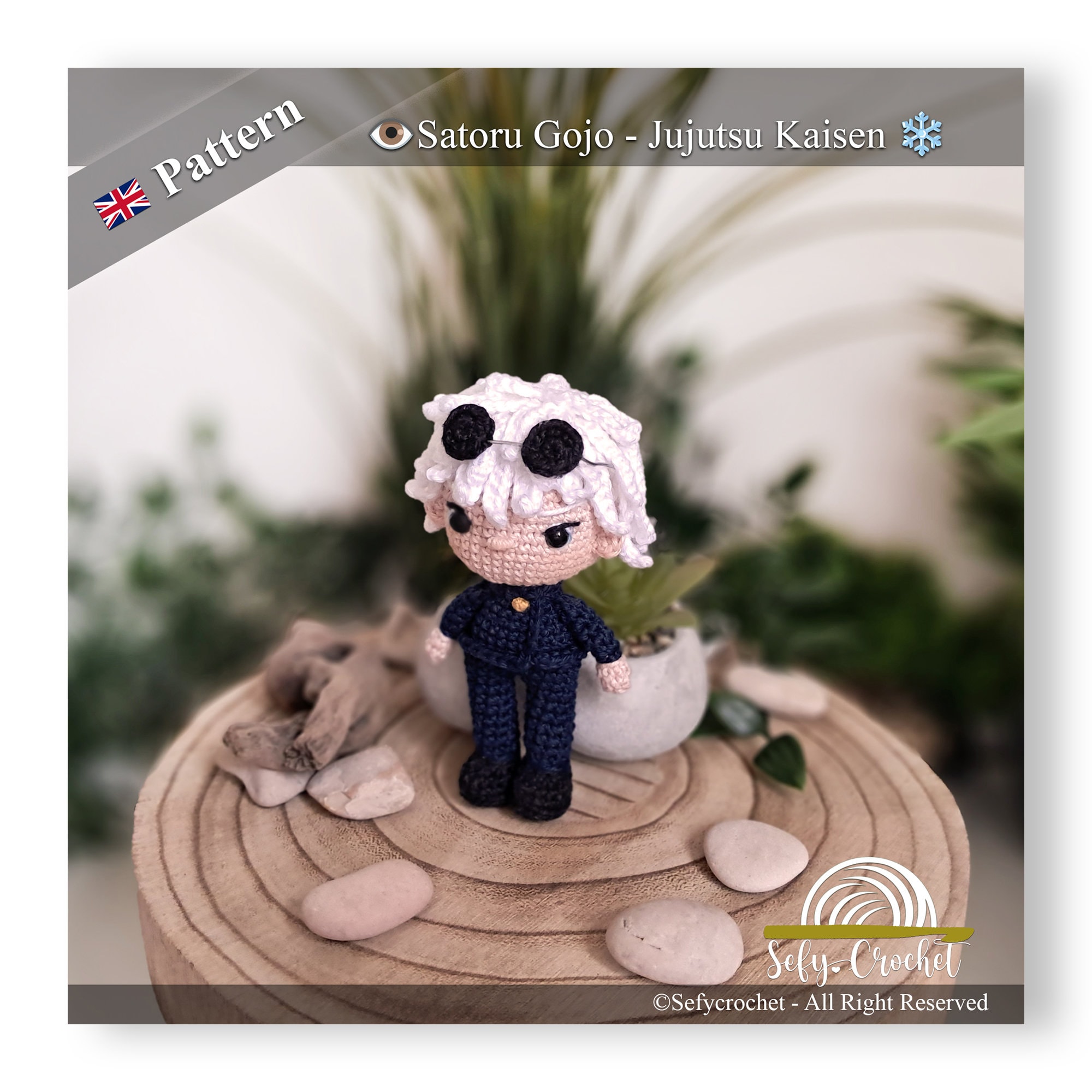 Satoru Gojo - Jujutsu Kaisen - Amigurumi Crochet Pattern - PDF - Instructions in English