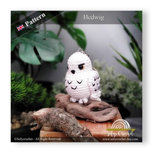 Hedwig Schlüsselanhänger - Amigurumi Häkelanleitung - PDF Datei englisch
