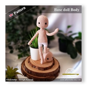 Base doll- articulated body with removable head - Amigurumi Crochet Pattern -  PDF File  English