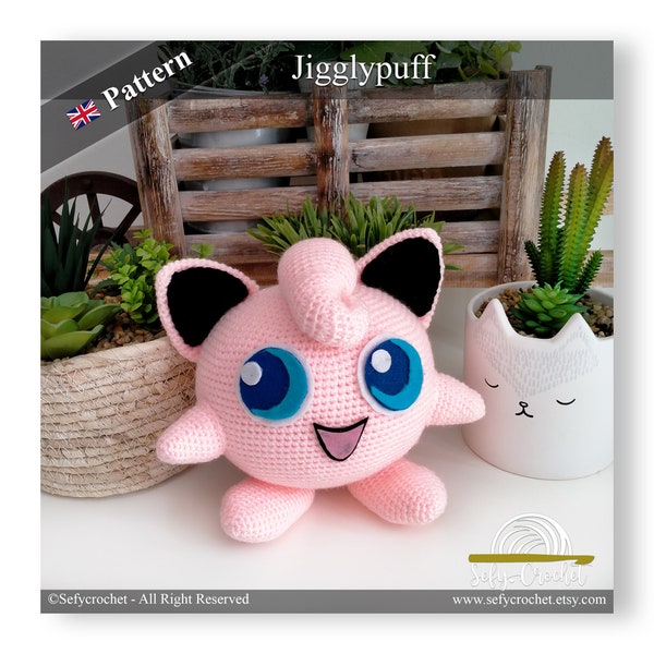 Jigglypuff Amigurumi Crochet Pattern - Pokémon - PDF - English Instructions