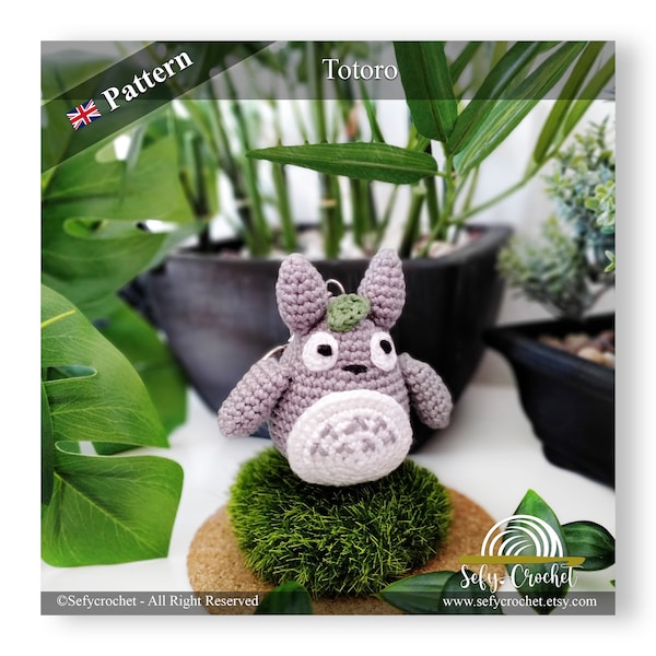 Totoro keychain - Amigurumi Crochet Pattern -  PDF File  English