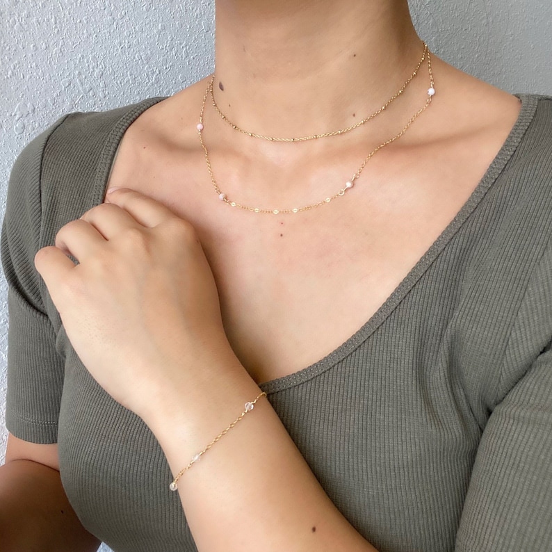 Small Citrine Necklace, Delicate Gemstone Choker, Birthday Gift for Friends, Necklaces for Women, Birthday Necklace, Birthday Gift for Her image 6