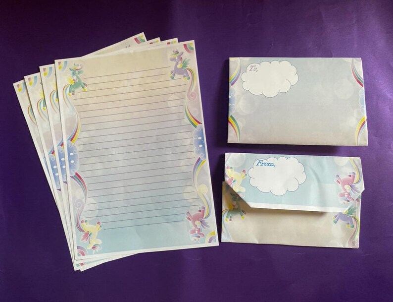 UNICORN LETTER Writing Set. Etsy