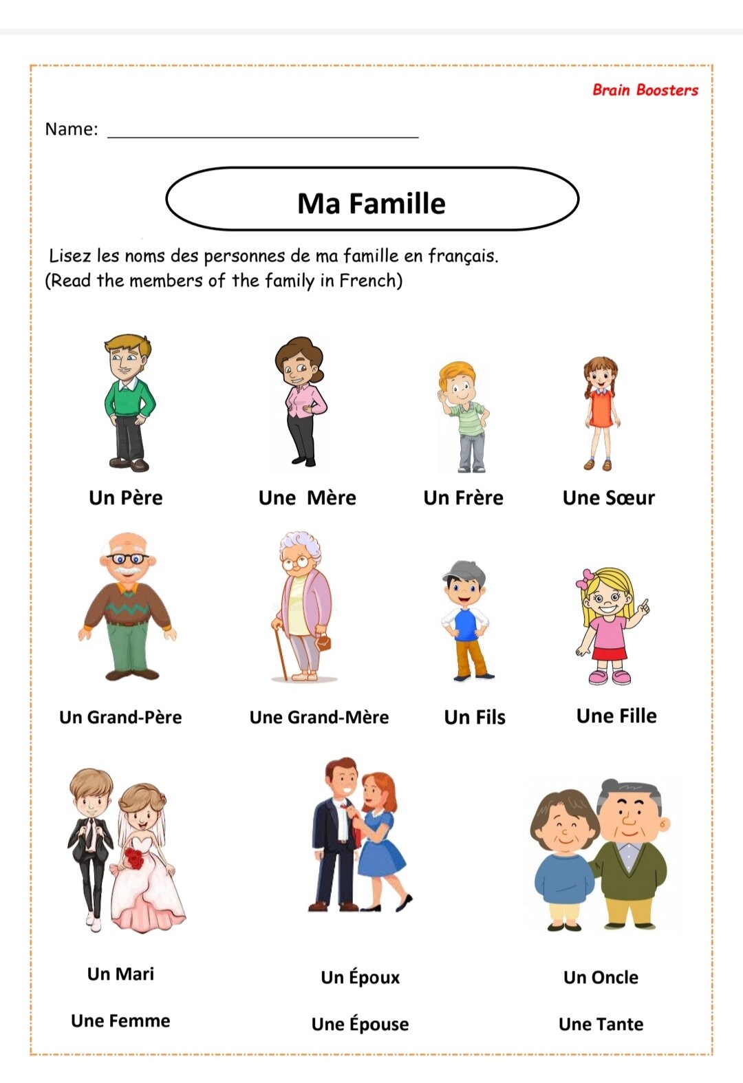 FRENCH Worksheets On FAMILY MEMBERS Etsy french-worksheets-on-family-members-etsy