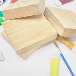 Cypress 4"x3 1/2" blocks for art or crafts.  Perfect for family name scrabble for wall decor with stencils or vinyl