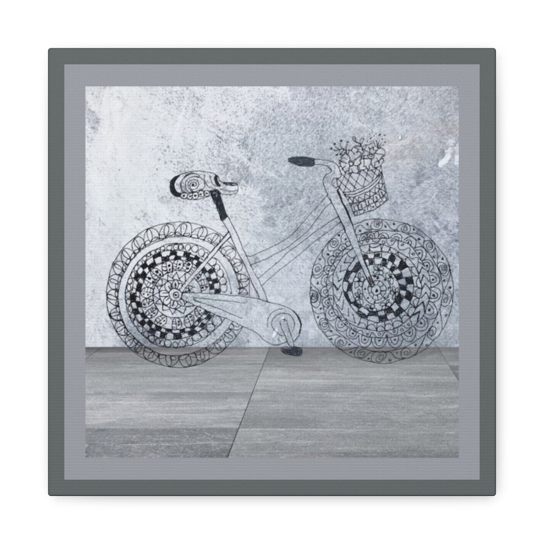 Bicycle Day Mandala Illustration Canvas Gallery Wraps - Etsy