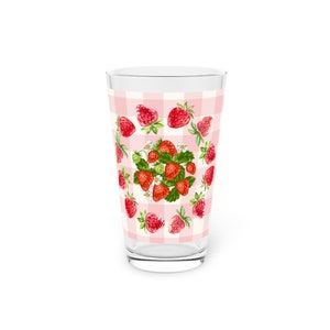 Strawberry Picnic Pint Glass, 16oz
