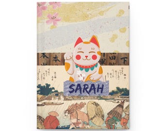 Lucky Cat Hardcover Journal: Asian Art, Vintage Design