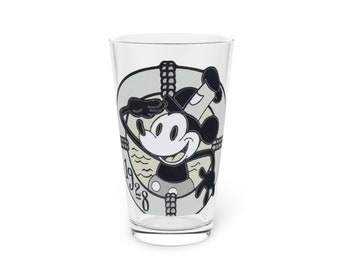 Vaso de pinta vintage de Mickey Mouse Steamboat Willie, 16 oz