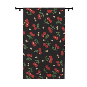 Retro Verdunkelungsvorhänge: Kirschen Blumen Muster, Küchenfenster Paneele (130x84cm)