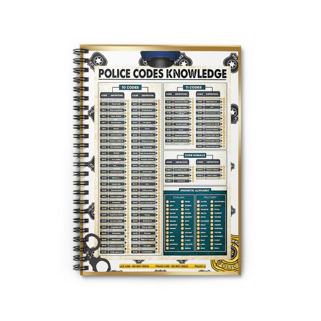 Police Codes Law Enforcement Knowledge Spiral Notebook - Ruled Line - Etsy