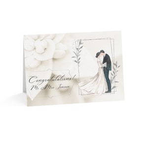 Cartões comemorativos personalizados para o dia do casamento (1, 10, 30 e 50 unidades)