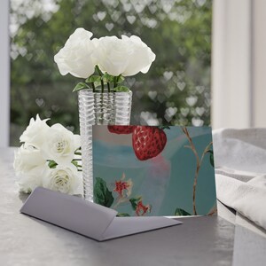Cartes de campagne douceur aux fraises (impression recto)