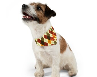 Coleira bandana para animais de estimação com nome personalizado