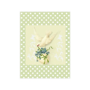 Frühlingsvogel-Vintage-Postkartenpakete im viktorianischen Grün (Umschläge inklusive)