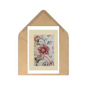 Postales (7 piezas), elegantes tarjetas de flores doradas, diseño único