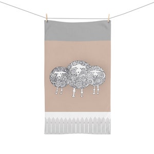 Custom Sheep Artwork Hand Towel
