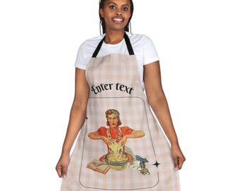 Retro Kitchen Apron: Vintage Style Chef Apron, Stain-Free Polyester