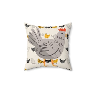 Chicken Spun Polyester Square Pillow